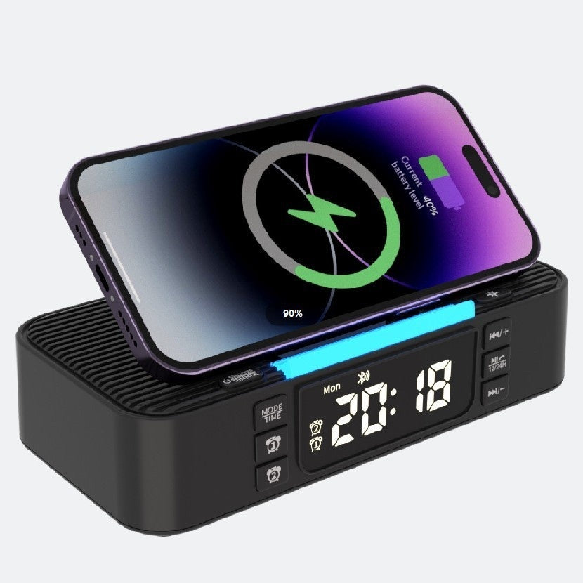 New Wireless Charging Ambient Night Light With Dual Bluetooth Speakers